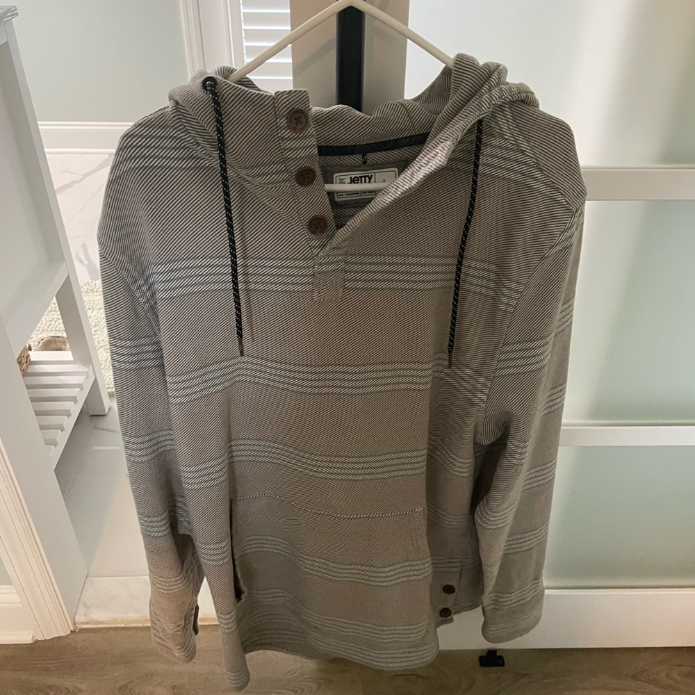 Pull over hoodie with two buttons